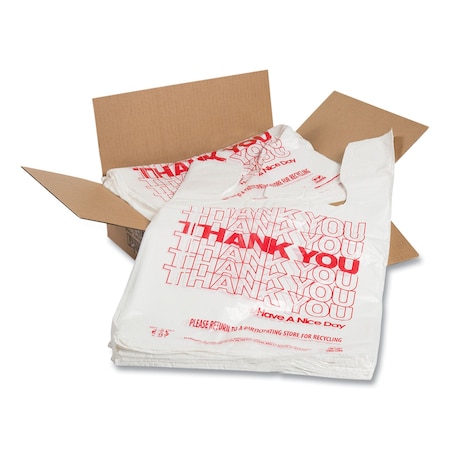Amercareroyal Thank You Bags, 11.5in. x 20in. x 20in., Red/White, 775PK RPTYB6V